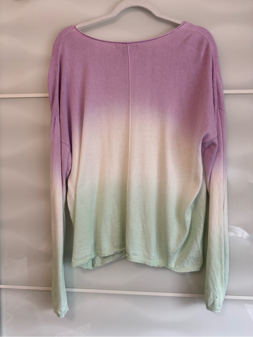 Sanctuary gradient ombré sweater cotton lilac purple white green XL v neck - Picture 2 of 5